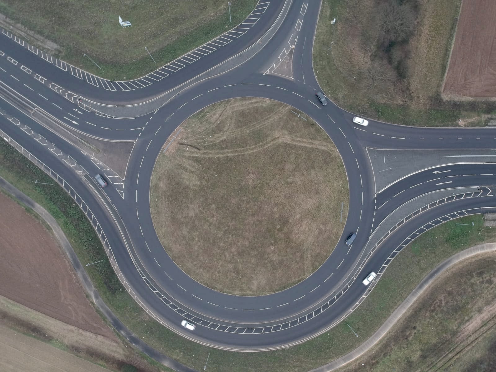 One of the "very round" roundabouts found on the Broadland Northway, north of Norwich.