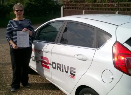 Picture showing former pupil Susan Green after passing her test