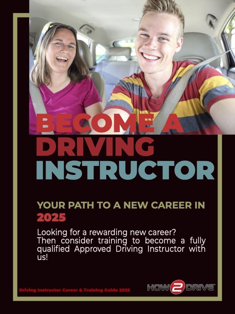 Front cover of the How-2-Drive driving instructor training brochure.